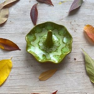 Handmade stoneware ring dish
